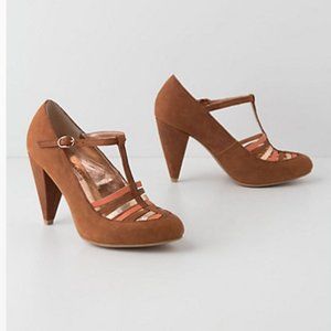 Seychelles Haley Multi-Strap Heels Tan, Pink, Metallic 9